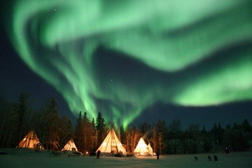 Northern lights in Yellowknife, NWT