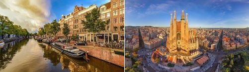 Amsterdam, Netherlands and Barcelona, Spaion